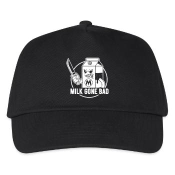 Milk goes evil: menacing cardboard figure - Kids’ Baseball Cap - black - Front