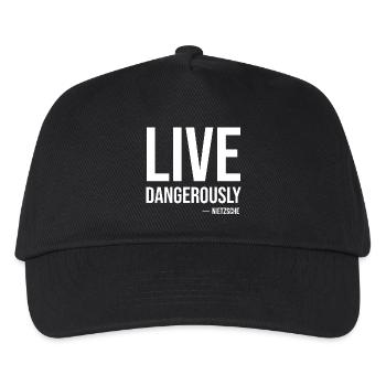 Live Dangerously Nietzsche Zitat-Tee - Kinder Basecap - Schwarz - Vorne