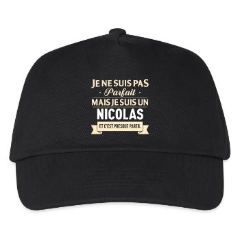 Je Ne Suis Pas Parfait Mais Je Suis Un Nicolas ... - Casquette de baseball Enfant - noir - Devant