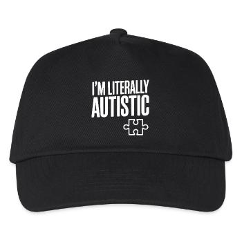 Ich bin buchstäblich autistisch - Kinder Basecap - Schwarz - Vorne