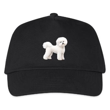 Realistischer Bichon-Frise - Kinder Basecap - Schwarz - Vorne