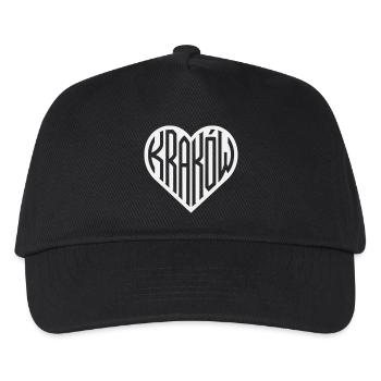 Geometrisches Herzlogo Krakau Polen - Kinder Basecap - Schwarz - Vorne