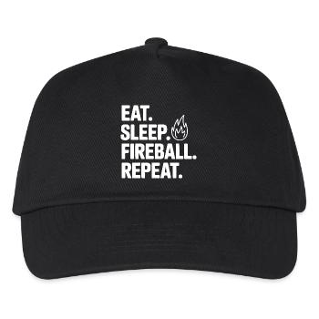 Eat. Sleep. Fireball. Repeat. - Kids’ Baseball Cap - black - Front