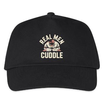 Real Men Cuddle Brazilian Jiu Jitsu MMA Judo BJJ - Kinder Basecap - Schwarz - Vorne