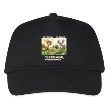 Perfect Swing Wrong Moment Golf Deer Funny - Kids’ Baseball Cap - black - Front