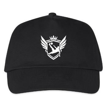 Footballer Overhead Kick Coat of Arms - Kids’ Baseball Cap - black - Front