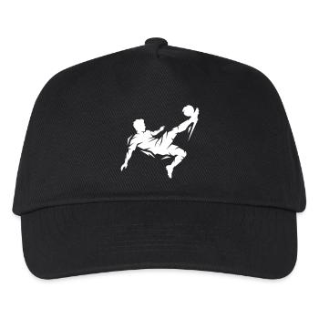 Fussballer Silhouette Fussballspieler - Kinder Basecap - Schwarz - Vorne