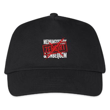 opinionated - Kids’ Baseball Cap - black - Front