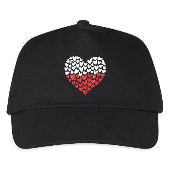 Drapeau polonais Pologne Cœurs Cœurs - Casquette de baseball Enfant - noir - Devant