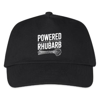 Powered By Rhubarb - Kids’ Baseball Cap - black - Front