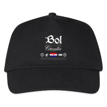 Bol Kroatien Streetwear Reise Souvenir - Kinder Basecap - Schwarz - Vorne