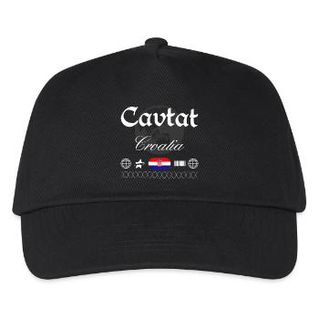 Cavtat Kroatien Streetwear Reise Souvenir - Kinder Basecap - Schwarz - Vorne