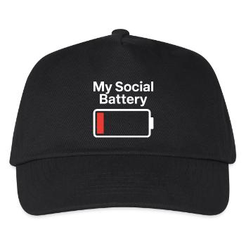 Social Battery Introvert Dead Battery Battery - Kids’ Baseball Cap - black - Front