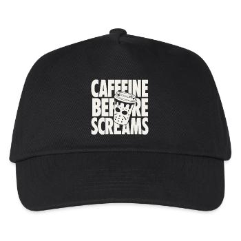 Caffeine Before Screams Horror Design - Kids’ Baseball Cap - black - Front