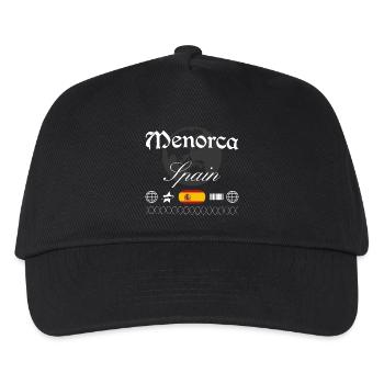 Menorca Spanien Streetwear Reise Souvenir - Kinder Basecap - Schwarz - Vorne