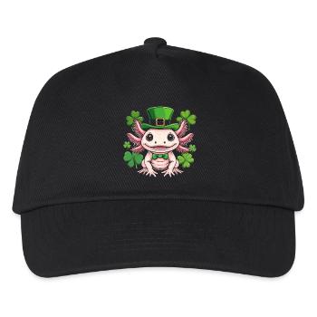 Axolotl im Leprechaun-Hut - Kinder Basecap - Schwarz - Vorne