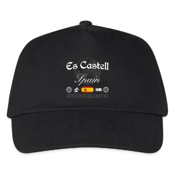 Es Castell Spanien Streetwear Reise Souvenir - Kinder Basecap - Schwarz - Vorne