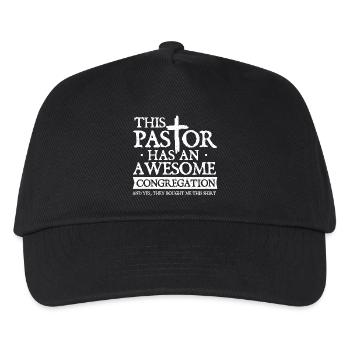 Pastor Awesome Gemeindehumor - Kinder Basecap - Schwarz - Vorne