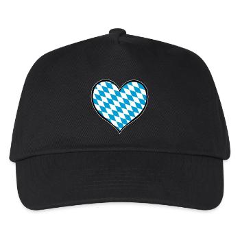 Drapeau du Cœur de Bavière - Casquette de baseball Enfant - noir - Devant