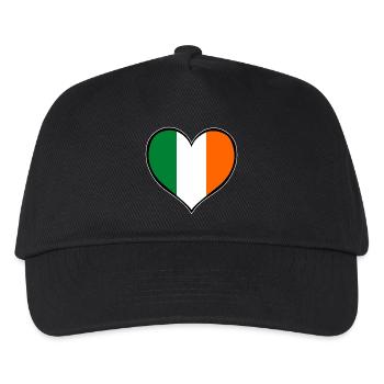 Irland Herzflagge - Kinder Basecap - Schwarz - Vorne