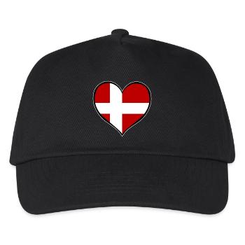 Denmark Heart Flag - Kids’ Baseball Cap - black - Front