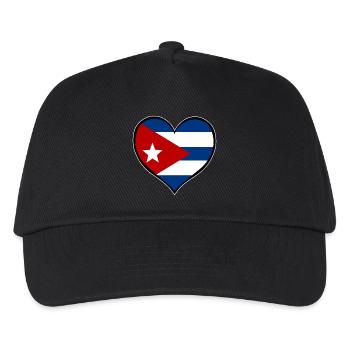 Kubas Herzflagge - Kinder Basecap - Schwarz - Vorne