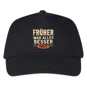 Tout était mieux autrefois T-shirt | Retraité en cadeau - Casquette de baseball Enfant - noir - Devant