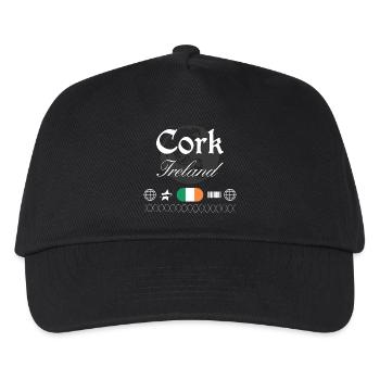 Cork Irland Streetwear Reise Souvenir - Kinder Basecap - Schwarz - Vorne