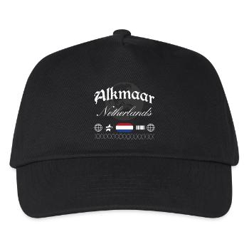 Alkmaar Niederlande Streetwear Reise Souvenir - Kinder Basecap - Schwarz - Vorne