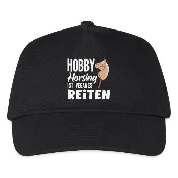 Hobby Horsing Veganes Reiten - Kinder Basecap - Schwarz - Vorne