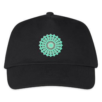 Türkisfarbene Mandala-Spirale - Kinder Basecap - Schwarz - Vorne