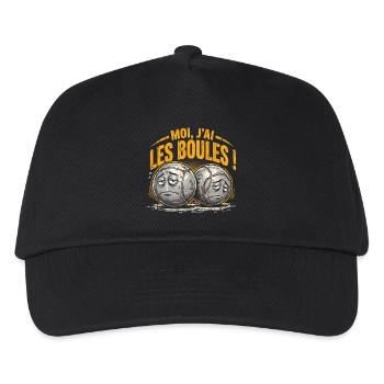 Pétanque Moi J'ai Les Boules Humour - Casquette de baseball Enfant - noir - Devant