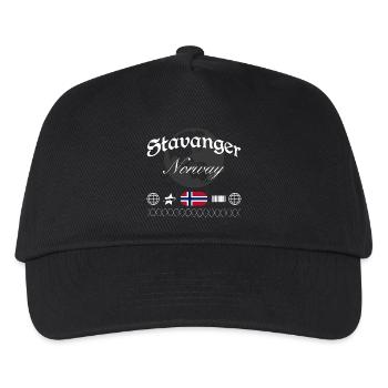 Stavanger Norwegen Streetwear Reise Souvenir - Kinder Basecap - Schwarz - Vorne