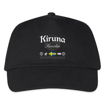 Kiruna Schweden Streetwear Reise Souvenir - Kinder Basecap - Schwarz - Vorne