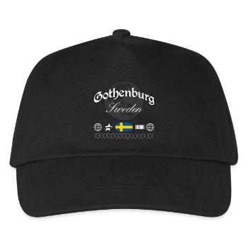 Göteborg Schweden Streetwear Reise Souvenir - Kinder Basecap - Schwarz - Vorne