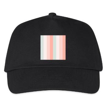 Pastell-Vertikalstreifenpalette - Kinder Basecap - Schwarz - Vorne