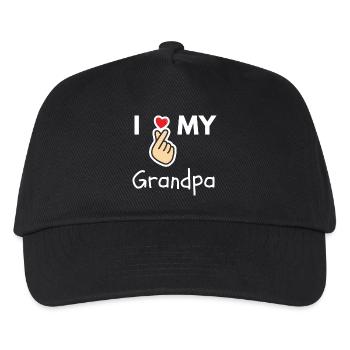 I Love My Grandpa Family Gift - Kids’ Baseball Cap - black - Front