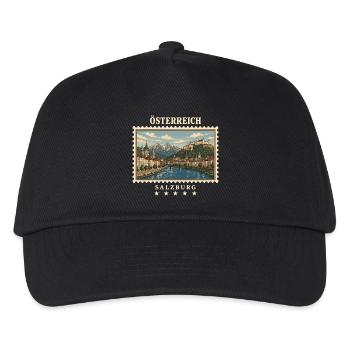 Österreich Salzburg Vintage Reisemarke - Kinder Basecap - Schwarz - Vorne