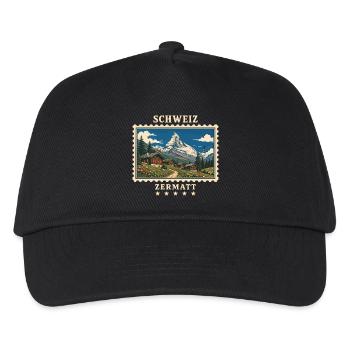 Schweiz Zermatt Vintage Reisemarke - Kinder Basecap - Schwarz - Vorne