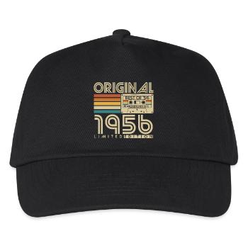 1956 Geburtstag Retro Jahrgang Vintage Geschenk - Kinder Basecap - Schwarz - Vorne