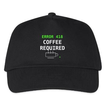 Error 418 Coffee Required IT Nerd Coffee Gift - Kids’ Baseball Cap - black - Front