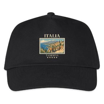 Italien Taormina Vintage Reisemarke - Kinder Basecap - Schwarz - Vorne