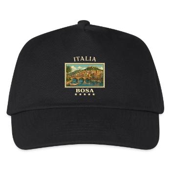 Italien Bosa Vintage Reisemarke - Kinder Basecap - Schwarz - Vorne