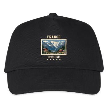 Frankreich Chamonix Vintage Reisemarke - Kinder Basecap - Schwarz - Vorne