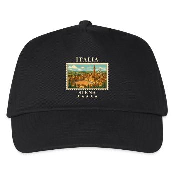 Italien Siena Vintage Reisemarke - Kinder Basecap - Schwarz - Vorne