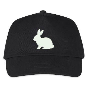 Zarte Kaninchen Silhouette - Kinder Basecap - Schwarz - Vorne
