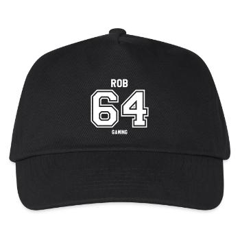 Rob64 Gaming Schwarzweiß Logo American Football - Kinder Basecap - Schwarz - Vorne