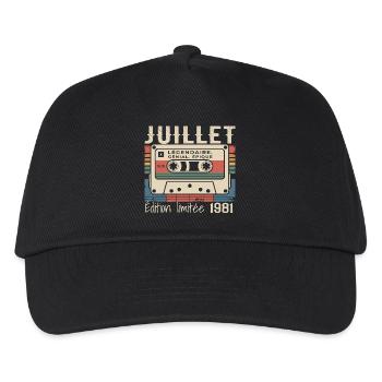Juli 1981 Geburtstagsgeschenk Juli 1981 - Kinder Basecap - Schwarz - Vorne
