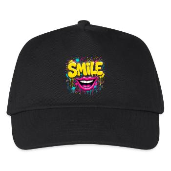 Vibrant Graffiti Smile - Kids’ Baseball Cap - black - Front