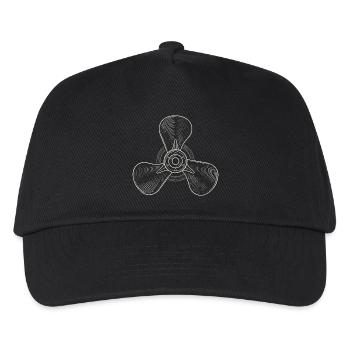 Vintage Three-Blade Propeller Illustration - Kids’ Baseball Cap - black - Front